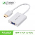 Cáp chuyển đổi HDMI to VGA Audio trắng Ugreen 40212