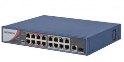Switch mạng 16 cổng PoE 100M, 1 cổng uplink 1000M, 1 cổng SFP độc lập 10/100/1000M , Layer 2 Hikvision DS-3E0318P-E/M(B)