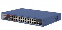 Switch mạng 24 cổng PoE 100M, 1 cổng uplink 1000M, 1 cổng SFP độc lập 10/100/1000M , Layer 2 Hikvision DS-3E0326P-E/M(B)