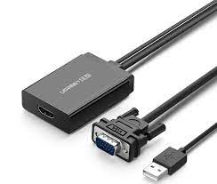 Cáp chuyển đổi VGA to HDMI Audio ( đen ) Ugreen 40213