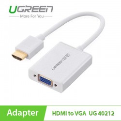 Cáp chuyển đổi HDMI to VGA Audio trắng Ugreen 40212