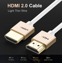 Ugreen 40487 0.5M màu Hồng Cáp tín hiệu HDMI chuẩn 2.0 sợi siêu nhỏ cao cấp