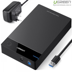 Hộp đựng ổ cứng 3.5 inch Sata/USB 3.0 hỗ trợ 10TB chính hãng Ugreen 50422 cao cấp