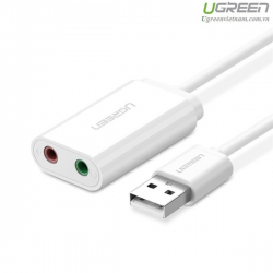 Card sound USB 2.0 to 3.5mm chính hãng Ugreen 30143 cao cấp